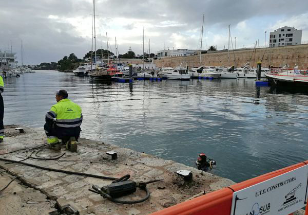 Se inician los trabajos de reparación del muelle sur de Ciutadella