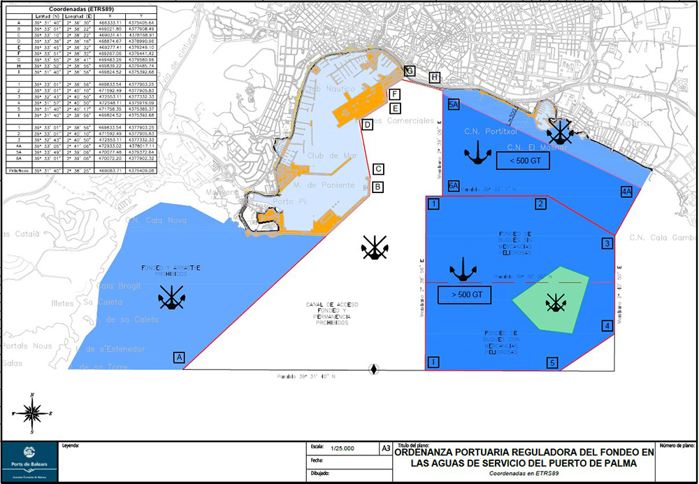 La APB restringe el fondeo alrededor del puerto de Palma
