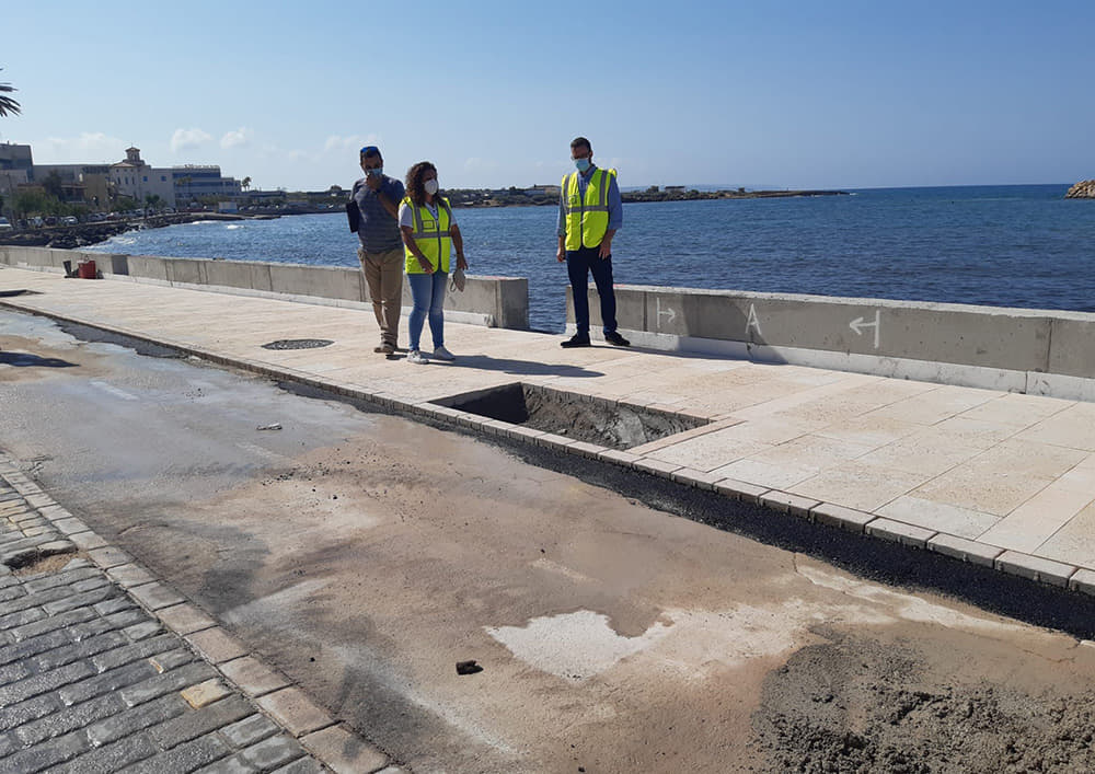 La reparación del muro de Cala Gamba, lista en tres semanas