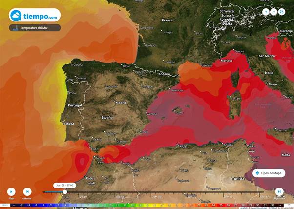 El mar Mediterráneo a 28 ºC, ¿asegura un otoño con DANA?