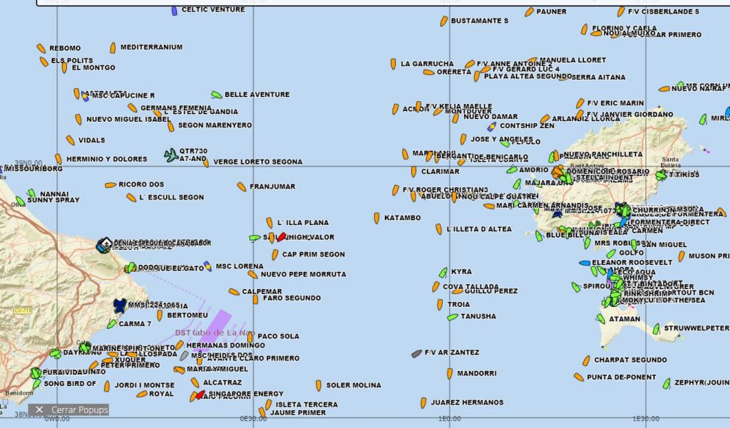 Más de 90 pesqueros al día en el canal Ibiza-Denia