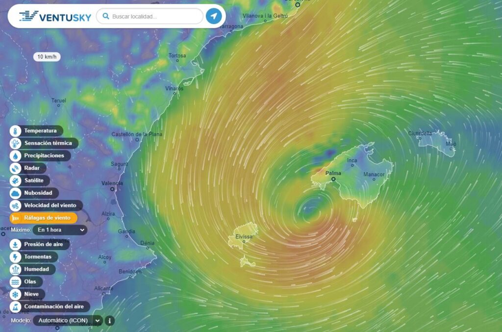 Fin de semana: sigue la lluvia y el fuerte viento del norte en Baleares