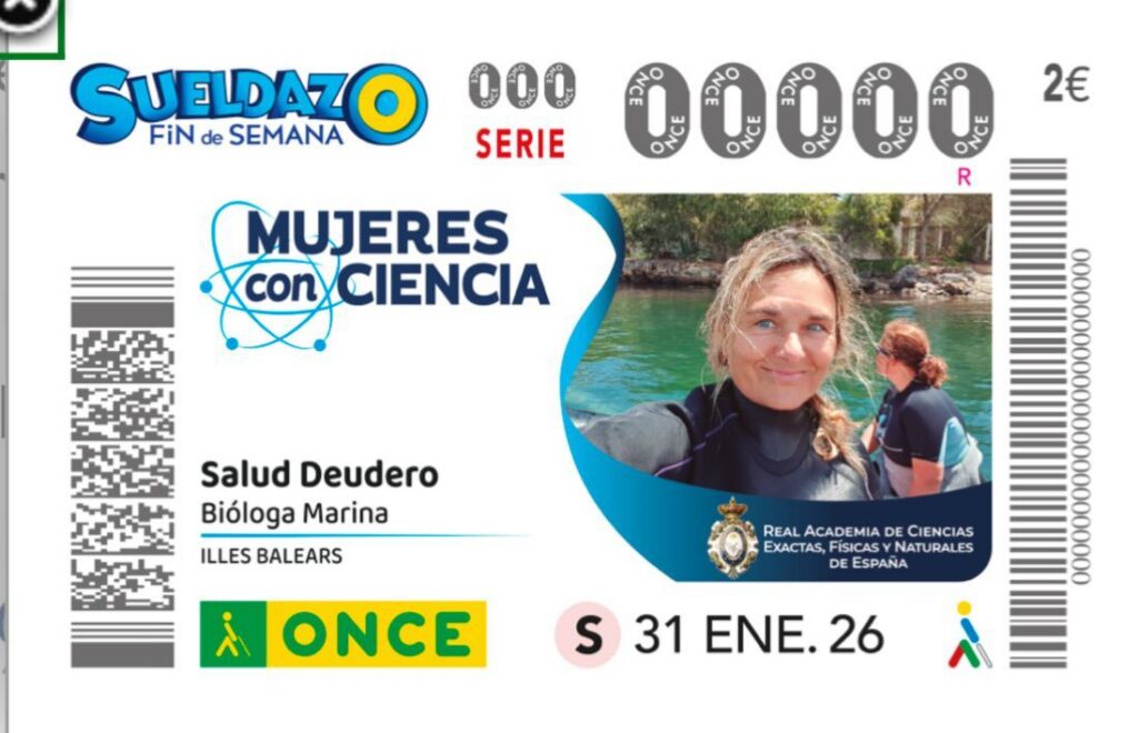 La bióloga marina Salud Deudero será protagonista de un cupón de la ONCE
